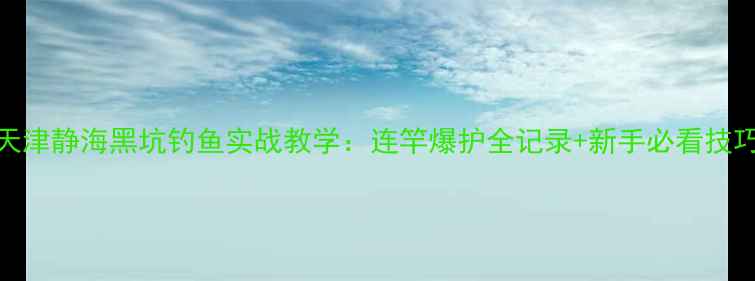 图片 天津静海黑坑钓鱼实战教学：连竿爆护全记录+新手必看技巧