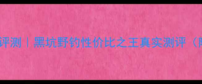 图片 富士画龙鱼竿评测｜黑坑野钓性价比之王真实测评（附避坑指南）2