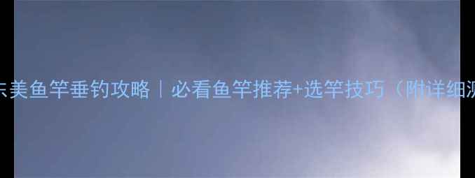 图片 尚艺东美鱼竿垂钓攻略｜必看鱼竿推荐+选竿技巧（附详细测评）