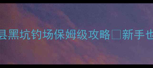 图片 常德垂钓人必看！临澧县黑坑钓场保姆级攻略🎣新手也能日进百斤的野路子！