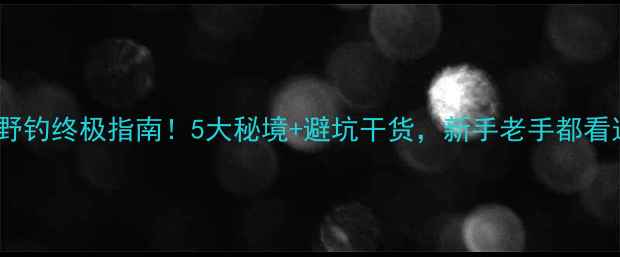 图片 怀柔野钓终极指南！5大秘境+避坑干货，新手老手都看这篇1