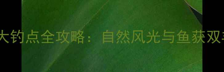 图片 抚顺野钓必去十大钓点全攻略：自然风光与鱼获双丰收的完美指南1