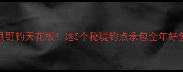 图片 文县野钓天花板！这5个秘境钓点承包全年好鱼获