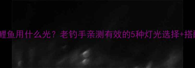 图片 晚上钓鲤鱼用什么光？老钓手亲测有效的5种灯光选择+搭配技巧1