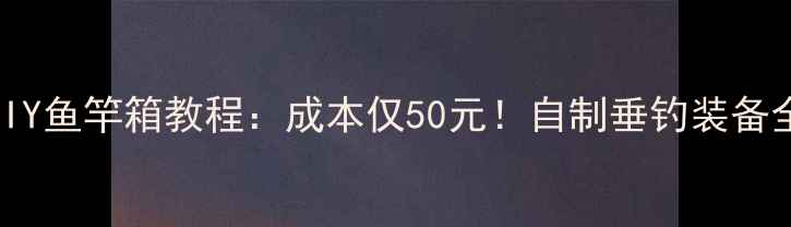 图片 最新DIY鱼竿箱教程：成本仅50元！自制垂钓装备全攻略
