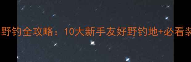 图片 武汉免费野钓全攻略：10大新手友好野钓地+必看装备清单2