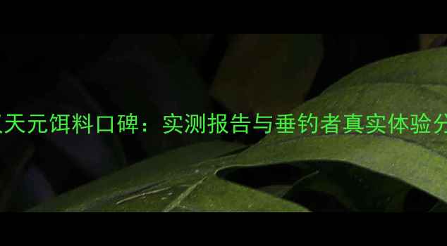 图片 武汉天元饵料口碑：实测报告与垂钓者真实体验分享1