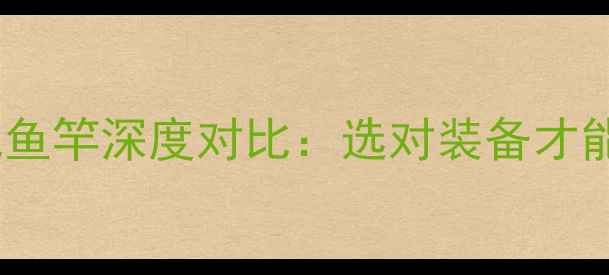 图片 汉鼎鱼竿与佳钓尼鱼竿深度对比：选对装备才能提升垂钓成功率1
