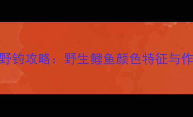 图片 河南开封野钓攻略：野生鲤鱼颜色特征与作钓技巧全