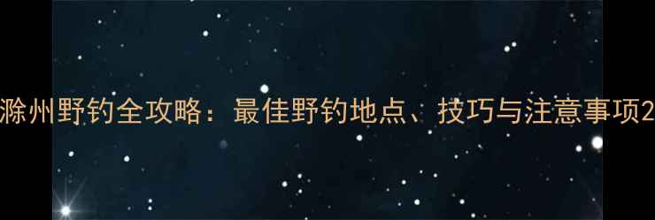 图片 滁州野钓全攻略：最佳野钓地点、技巧与注意事项2