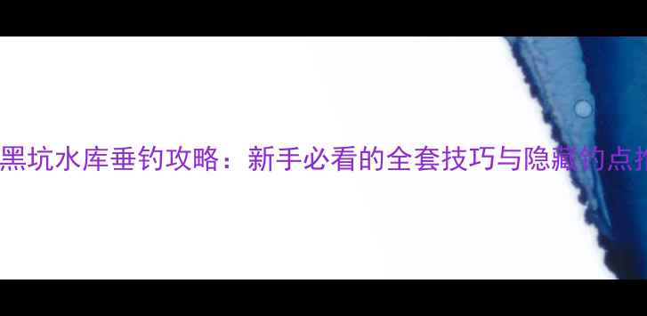 图片 莱芜黑坑水库垂钓攻略：新手必看的全套技巧与隐藏钓点推荐2