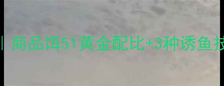 图片 螺鲤钓鲤鱼实战配方｜商品饵51黄金配比+3种诱鱼技巧，新手也能爆护！