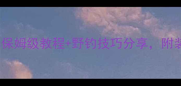 图片 路亚exp新手必看！保姆级教程+野钓技巧分享，附装备清单和实战经验
