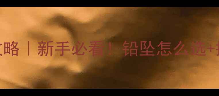 图片 路亚竿铅坠使用全攻略｜新手必看！铅坠怎么选+搭配技巧+避坑指南2