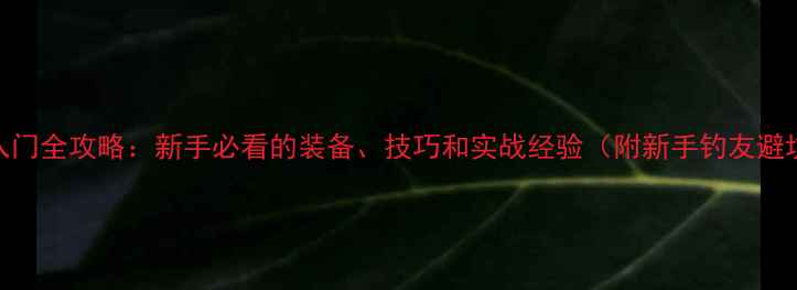 图片 路亚钓入门全攻略：新手必看的装备、技巧和实战经验（附新手钓友避坑指南）