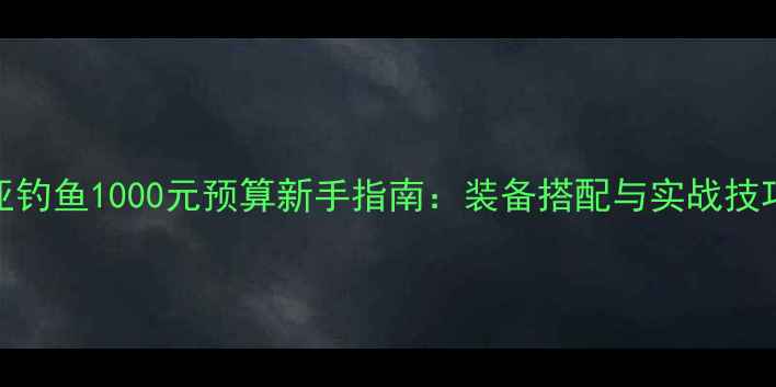 图片 路亚钓鱼1000元预算新手指南：装备搭配与实战技巧全