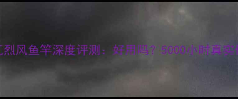 图片 达瓦烈风鱼竿深度评测：好用吗？5000小时真实体验