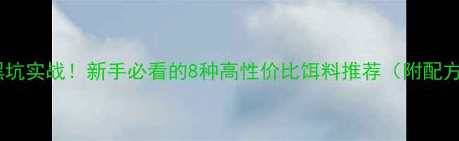 图片 钓力好黑坑实战！新手必看的8种高性价比饵料推荐（附配方比例）1