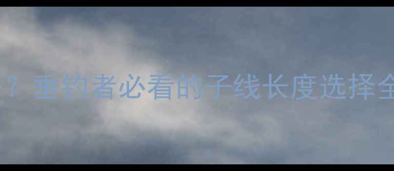 图片 钓鱼子线长好还是短好？垂钓者必看的子线长度选择全攻略（附搭配技巧）1