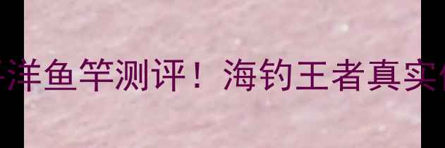 图片 钓鱼王太平洋鱼竿测评！海钓王者真实体验报告🎣