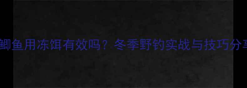 图片 钓鲫鱼用冻饵有效吗？冬季野钓实战与技巧分享1