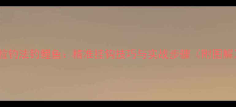 图片 颗粒钓法钓鲤鱼：精准挂钩技巧与实战步骤（附图解）1