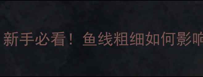 图片 鱼线粗细选择全：新手必看！鱼线粗细如何影响渔获与鱼情判断1