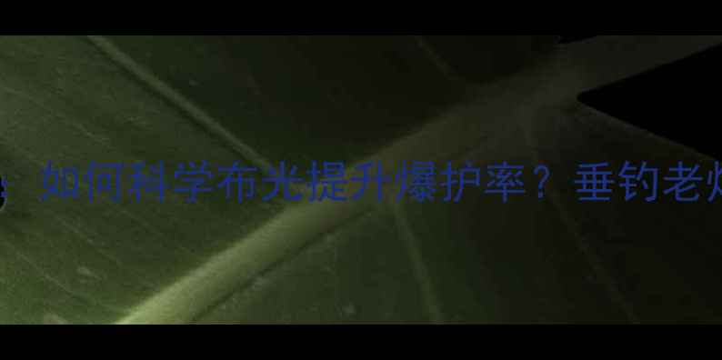 图片 黑坑钓场灯具选择全：如何科学布光提升爆护率？垂钓老炮亲测有效的5种灯型