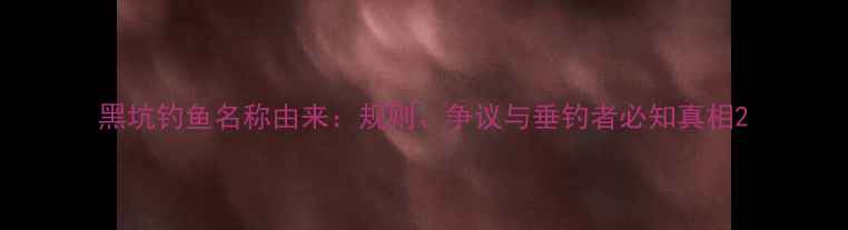 图片 黑坑钓鱼名称由来：规则、争议与垂钓者必知真相2