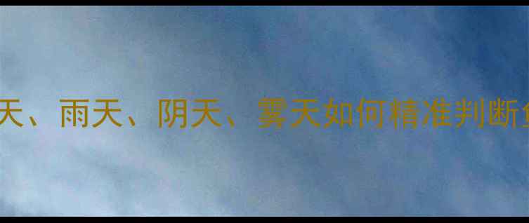 图片 黑坑钓鱼天气选择全：晴天、雨天、阴天、雾天如何精准判断鱼口变化（附实战技巧）1