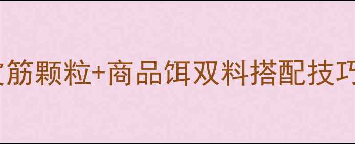 图片 黑坑钓鱼必学！皮筋颗粒+商品饵双料搭配技巧，轻松爆护鲤鱼1
