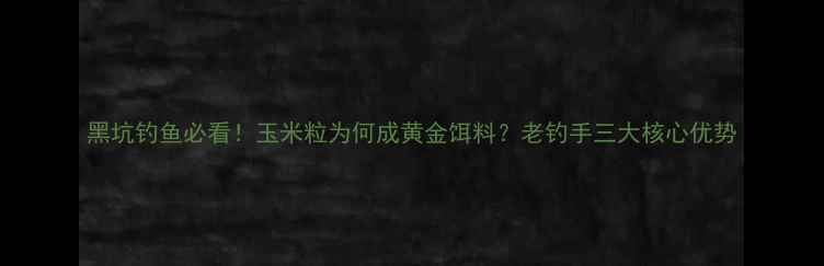 图片 黑坑钓鱼必看！玉米粒为何成黄金饵料？老钓手三大核心优势