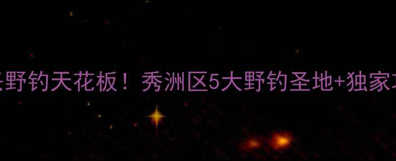 图片 🌊嘉兴野钓天花板！秀洲区5大野钓圣地+独家攻略🎣
