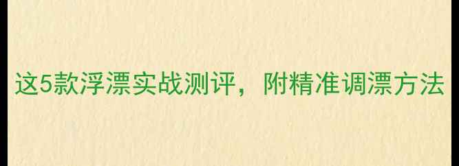 图片 🌊水库钓鲤鱼必看！这5款浮漂实战测评，附精准调漂方法（附赠防跑鱼秘籍）