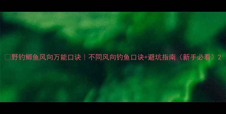 图片 🌊野钓鲫鱼风向万能口诀｜不同风向钓鱼口诀+避坑指南（新手必看）2