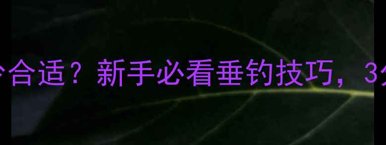 图片 🌊鲫鱼子线长度多少合适？新手必看垂钓技巧，3分钟学会选对子线！