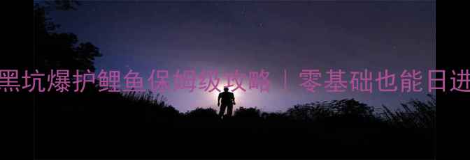 图片 🌟冬季黑坑爆护鲤鱼保姆级攻略｜零基础也能日进斗金🎣