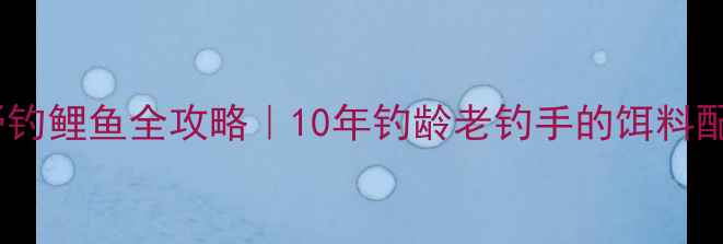 图片 🌟北方深秋初冬野钓鲤鱼全攻略｜10年钓龄老钓手的饵料配方与技巧分享🌟2