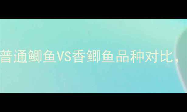 图片 🌟垂钓新手必看！普通鲫鱼VS香鲫鱼品种对比，附养殖技巧与钓法