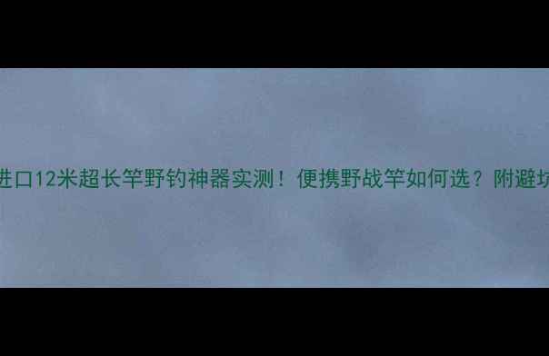 图片 🌟韩国进口12米超长竿野钓神器实测！便携野战竿如何选？附避坑指南🔥