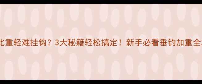 图片 🌟鱼饵比重轻难挂钩？3大秘籍轻松搞定！新手必看垂钓加重全攻略🌟1