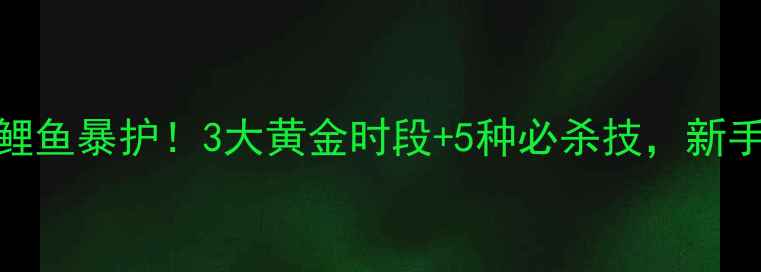 图片 🌱春季黑坑鲤鱼暴护！3大黄金时段+5种必杀技，新手也能爆护！