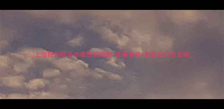 图片 🌾上海野钓新手必看野钓地图+装备清单+黄金技巧全攻略🎣
