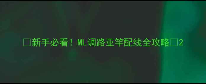 图片 🎣新手必看！ML调路亚竿配线全攻略🎣2