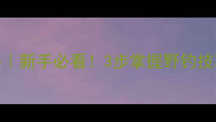 图片 🎣路亚钓法入门全攻略｜新手必看！3步掌握野钓技巧，爆护秘籍大公开！