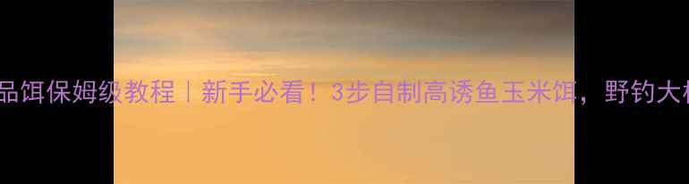 图片 💥鲤鱼钓玉米商品饵保姆级教程｜新手必看！3步自制高诱鱼玉米饵，野钓大板鲫轻松爆护！1