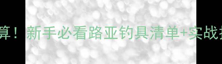 图片 💰2000元预算！新手必看路亚钓具清单+实战技巧全攻略2