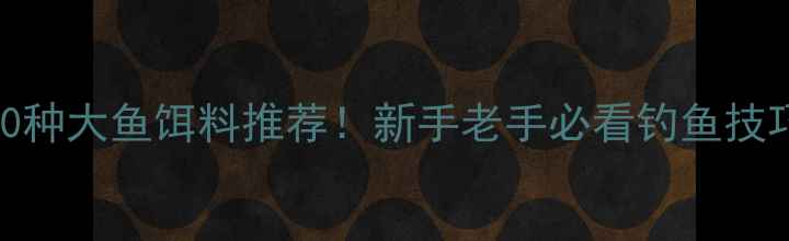 图片 🔥10种大鱼饵料推荐！新手老手必看钓鱼技巧🔥