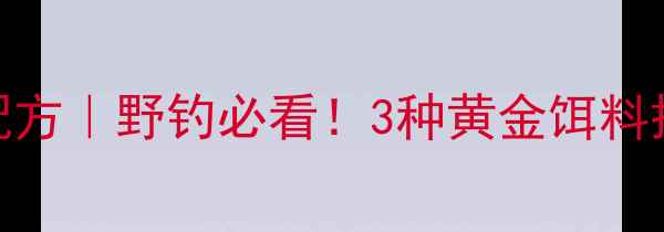 图片 🔥天元野钓鲫鱼饵料配方｜野钓必看！3种黄金饵料搭配技巧+实战教学🎣2