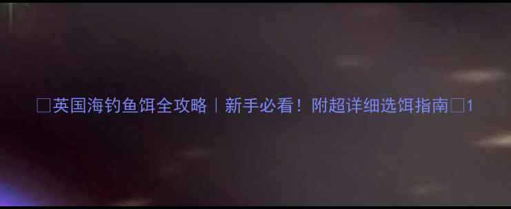 图片 🔥英国海钓鱼饵全攻略｜新手必看！附超详细选饵指南🎣1